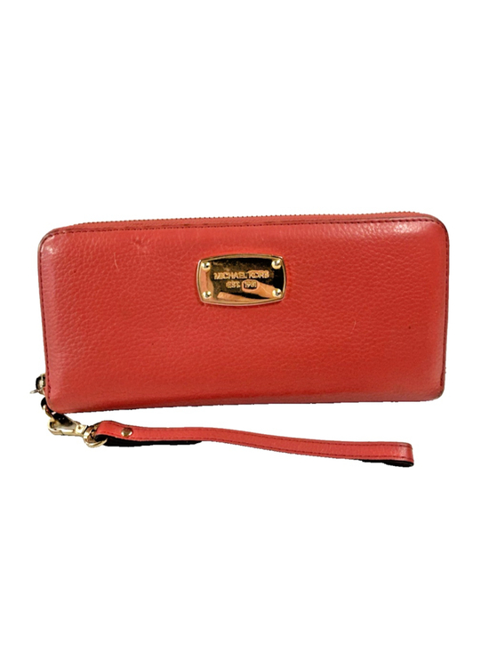 Michael Kors Handbags - Michael Kors Logo Zip Continental Travel Saffiano Leather Wallet Watermelon